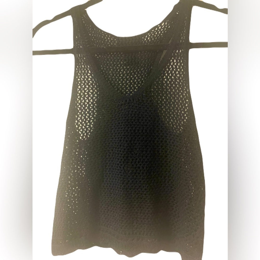 Hooked Up by I.O.T crochet black tank top